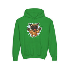 Load image into Gallery viewer, Adorable Pug Youth Hoodie with Fun Design - Perfect for Pet Lovers, Gifts for Kids, Casual Wear, Birthday Present, Dog Lover Apparel