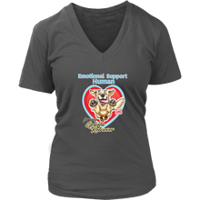 Load image into Gallery viewer, Emotional Support Human - Golden Retriever - District Womens V-Neck For Dog Lovers