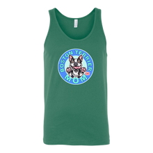Load image into Gallery viewer, a green tank top with the OMG You're Home! Boston Terrier dog Mom design on the front