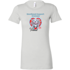 Womens light grey t-shirt with Emotional Support Human for my Blue Nose Pitbull design on front