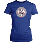 District Womens blue Shirt featuring the OMG You're Home! Boston Terrier design with "Rescue is my favorite breed"