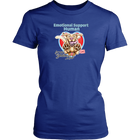 a blue tshirt with the OMG yellow labrador dog design on the front
