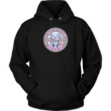 Load image into Gallery viewer, This comfy hoodie features the OMG Blue Nose Pitbull Mom design on the front in full vibrant color.