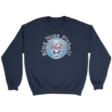 Load image into Gallery viewer, Navy blue crewneck sweatshirt featuring a Blue Nose Pitbull dog design by OMG you're Home