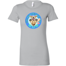 Load image into Gallery viewer, A women's light grey t-shirt featuring the OMG You're Home! Golden Retriever artwork