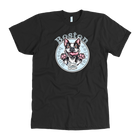 Grey dog lover's t-shirt featuring the Boston Terrier dog design by OMG You're Home