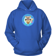 Load image into Gallery viewer, a royal blue hoodie with the golden retriever mom design by OMG You're Home! on the front