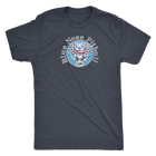 A grey Next Level Mens Triblend dog lover T-shirt featuring the OMG You're Home! Blue Nose Pitbull in full color on the front.