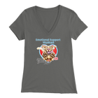 Bella Womens grey V-Neck. This comfortable shirt features the OMG You're Home German Shepherd dog design with the text "Emotional Support Human".