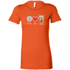 Orange Bella Womens Shirt featuring the Peace Love Yorkie dog design from OMG You're HOME!