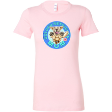 Load image into Gallery viewer, A women's light pink t-shirt featuring the OMG You're Home! Golden Retriever artwork