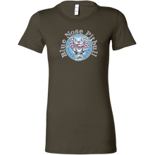 Load image into Gallery viewer, a women's dark grey shirt with the Blue Nose pitbull design on the front