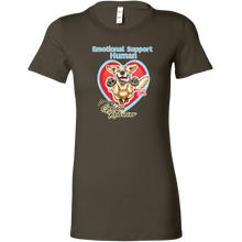 Load image into Gallery viewer, A women's dark grey shirt with the OMG You're Home Golden Retriever design on the front