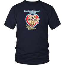 Load image into Gallery viewer, a quality men's black t-shirt by District featuring the original Golden Retriever artwork by OMG You're Home!