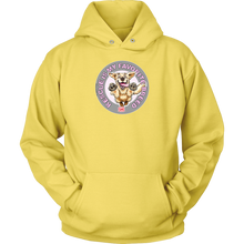 Load image into Gallery viewer, a yellow unisex hoodie tee features the original Golden Retriever dog artwork by OMG You're Home!