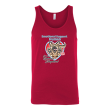 Load image into Gallery viewer, A red tank top with the original German Shepherd design by OMG You're Home