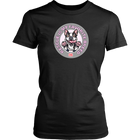 District Womens black Shirt featuring the OMG You're Home! Boston Terrier design with "Rescue is my favorite breed"