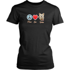 Black District Shirt featuring the Peace Love Yorkie dog design from OMG You're HOME!