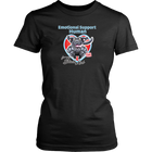 a women's black shirt by District featuring the Black Labrador Retriever design in the Emotional Support Human collection