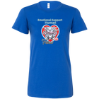 Womens royal blue t-shirt with Emotional Support Human for my Blue Nose Pitbull design on front