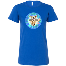 Load image into Gallery viewer, A women's royal blue t-shirt featuring the OMG You're Home! Golden Retriever artwork