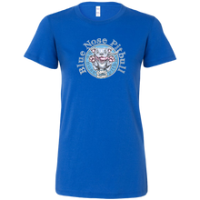 Load image into Gallery viewer, a women's royal blue shirt with the Blue Nose pitbull design on the front