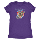 a purple Next Level Womens Triblend featuring the German Shepherd design in the Emotional Support Human collection