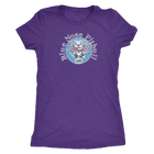 Purple woman's t-shirt featuring the Blue Nose Pitbull dog design from OMG You're Home