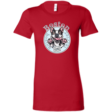 Load image into Gallery viewer, a woman's red shirt with a Boston Terrier dog design by OMG You're Home