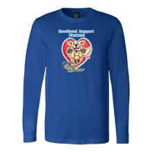 Load image into Gallery viewer, a royal blue long sleeve t-shirt with the OMG You're Home! original Golden Retriever dog design on the front