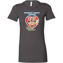 Load image into Gallery viewer, A women's grey shirt with the OMG You're Home Golden Retriever design on the front