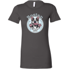 an grey woman's shirt with a Boston Terrier dog design by OMG You're Home