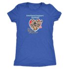 a blue Next Level Womens Triblend shirt for dog lovers featuring the German Shepherd design in the Emotional Support Human collection