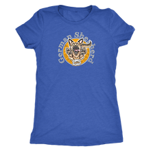 Load image into Gallery viewer, a royal blue women's triblend shirt with the original German Shepherd design on the front in full color