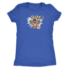 a blue Next Level Womens Triblend shirt featuring the OMG You're Home German Shepherd dog design on the front in full color.