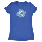 Royal blue woman's t-shirt featuring the Blue Nose Pitbull dog design from OMG You're Home