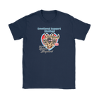 a navy blue Gildan Womens T-Shirt for dog lovers featuring the German Shepherd design in the Emotional Support Human collection