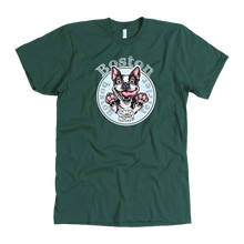 Load image into Gallery viewer, Green American Apparel dog lovers  t-shirt featuring the Boston Terrier dog design by OMG You're Home