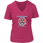 Emotional Support Human - Boston Terrier - Womens V-Neck for Bostie Lovers