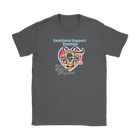 a grey Gildan Womens T-Shirt for dog lovers featuring the German Shepherd design in the Emotional Support Human collection