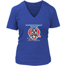 Load image into Gallery viewer, Emotional Support Human - Boston Terrier - Womens V-Neck for Bostie Lovers
