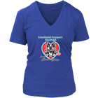 Emotional Support Human - Boston Terrier - Womens V-Neck for Bostie Lovers