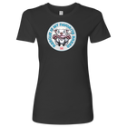front view of a womens grey tshirt with the OMG You're Home rescue pit on the front