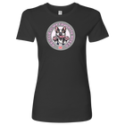 Next Level Womens vintage black Shirt featuring the OMG You're Home! Boston Terrier design with "Rescue is my favorite breed"