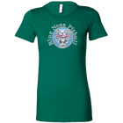 a women's green shirt with the Blue Nose pitbull design on the front