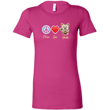 Load image into Gallery viewer, Fuscia Bella Womens Shirt featuring the Peace Love Yorkie dog design from OMG You're HOME!