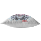 Top view of a soft decorative pillow featuring an excited Blue Nose Pitbull from OMG You'e Home