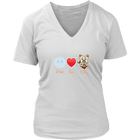 Peace Love Yorkie - Womens V-Neck for the Yorkshire Terrier Lover