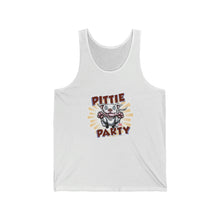 Load image into Gallery viewer, Happy White Pitbull Puppy Dog - Pittie Party  - Unisex Jersey Tank