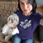 a purple women's shirt for dog lovers featuring the DOG PERSON design on the front